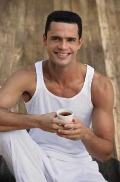 Man having tea Stock Photos
