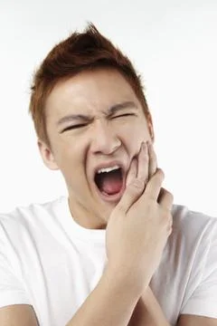 Man having toothache Stock Photos