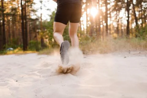 Man having trail run Stock-Fotos