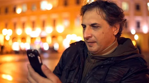 Man having video chat on phone. 動画素材 60404357