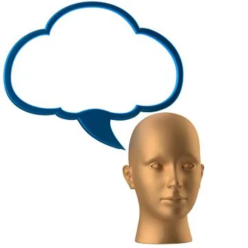 Man head and drawing cloud Stock Illustration
