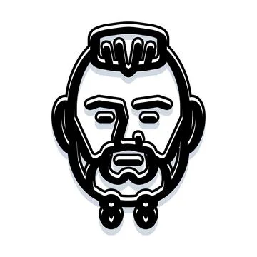 Man head with beard and mohawk haircut icon Stock-Illustration