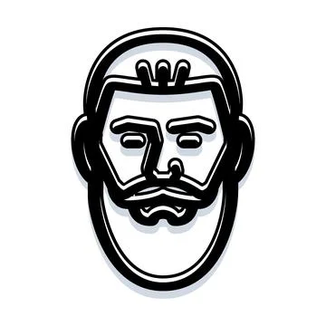 Man head with beard line art icon Stock-Illustration