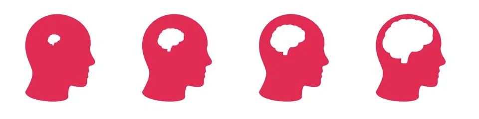 Man head with brain empty space template Stock Illustration