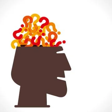 Man head with full of question mark concept vector Stock Illustration