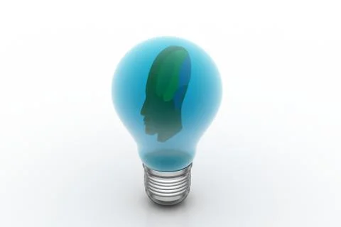 Man head in a light bulb Stock Illustration