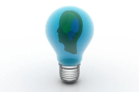 Man head in a light bulb Stock Illustration