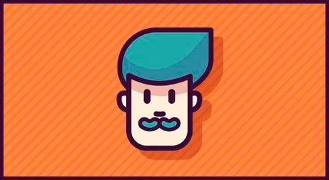 Man head logo or icon for app or mobile or web Stock Illustration