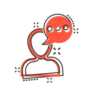 Man head mind thinking icon in comic style. Speech bubble with people vector  스톡 일러스트