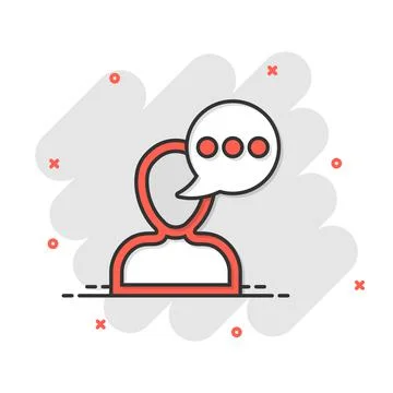 Man head mind thinking icon in comic style. Speech bubble with people vector  스톡 일러스트