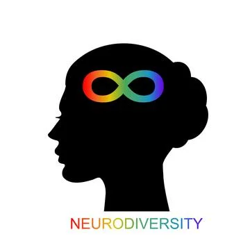 Man head with rainbow infinity symbol Stock Illustration