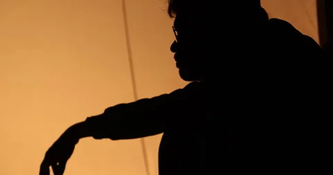 Man Head Silhouette Stock Footage 335433270