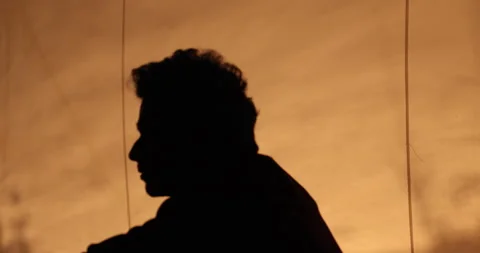 Man Head Silhouette 库存影片 335433622