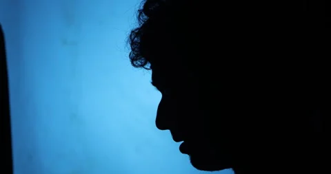 Man Head Silhouette 스톡 동영상 340354015