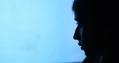 Man Head Silhouette Stock Footage 340411604