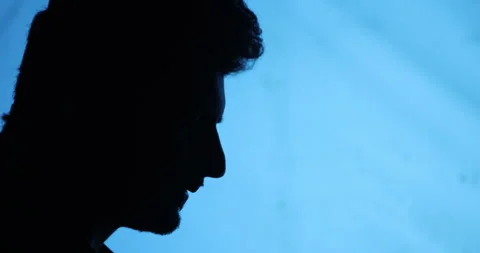 Man Head Silhouette Stock Footage 340411969