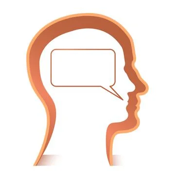 Man head silhouette with message vector illustration isolated on white Stock Illustration