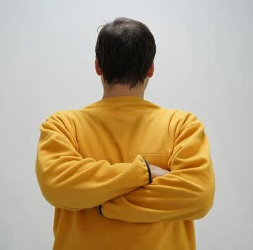 Man with head turned off back ,High quality photo Stock Photos