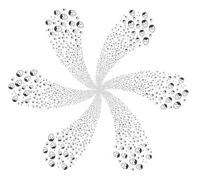 Man Head Twirl Flower Shape Stock Illustration