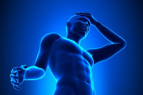 A Man with a Headache 스톡 일러스트