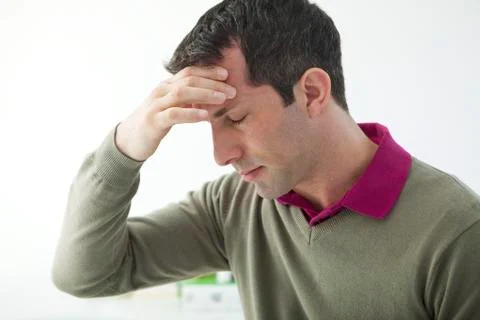 Man with headache Stock Photos
