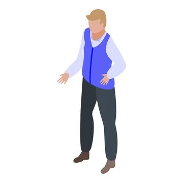 Man headhunter icon, isometric style Stock Illustration