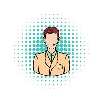 Man with headset comics icon Stock-Illustration