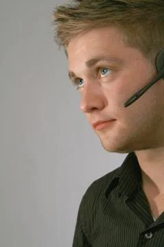 Man in headset Stock Photos