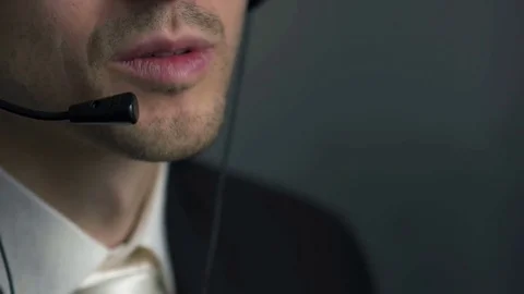 Man with headset working in a call centre Stock Footage 77271878
