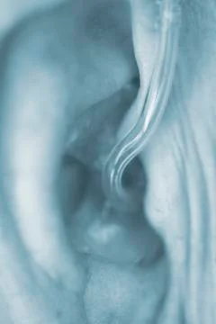 Man with hearing aid Foto stock