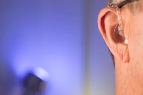 Man with hearing aid Stock Photos