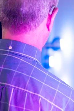 Man with hearing aid Stock Photos