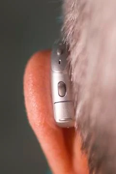Man with hearing aid Stock Photos