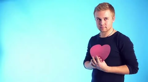 Man with heart Stock Footage 20542503