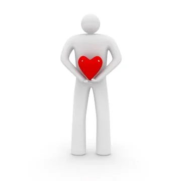 Man with heart shape. Stock Illustration