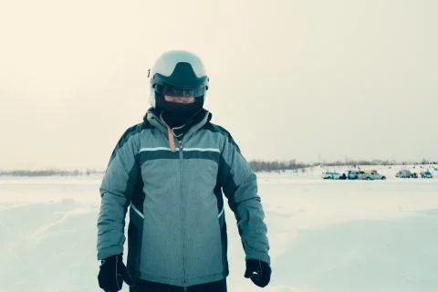 The man in the helmet 스톡 사진