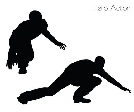 Man in Hero Action pose Illustrazione stock