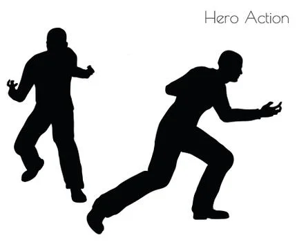 Man in Hero Action pose Stock Illustration