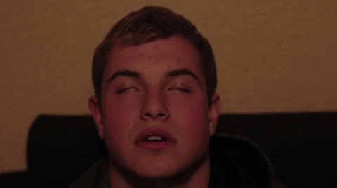 Man on Heroin getting high, overdose Stock Footage 40485221