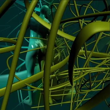 Man with hi-tech lines イラスト素材