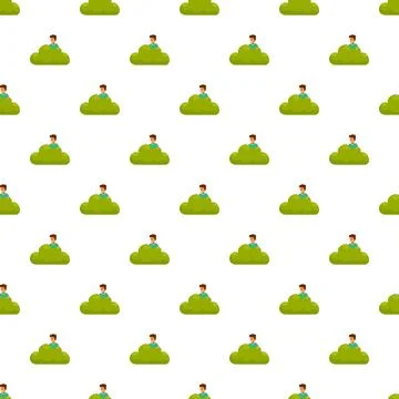 Man hiding in bush seamless pattern Stock Illustration