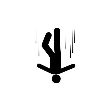 Man, high, fall, free fall icon. Element of man fall down. Premium quality Stock Illustration