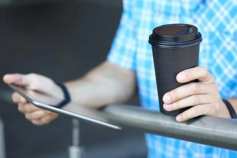 Man with high-tech gadget Stock Photos