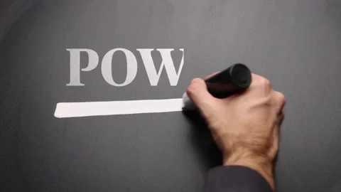 Man highlighting on a blackboard with text "POWER" Stock Footage 149132905