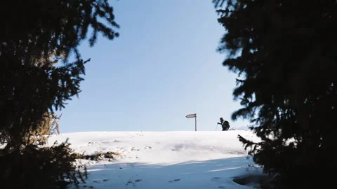 Man Hiker walking in mountain forest slow motion Stock-Footage 167313236