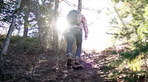 Man Hiking Stock Footage 50184430