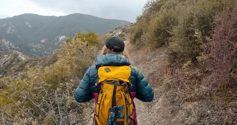 Man is hiking in the forest Stock Footage 119409204