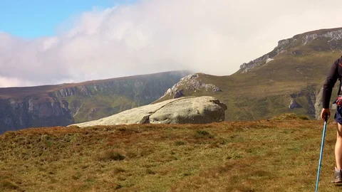Man hiking high in the mountains Stock-Footage 95082882