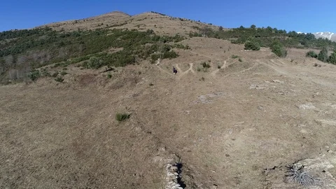 Man hiking in mountain Stock Footage 100678106