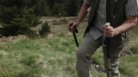Man hiking in the mountains 01 Stock Footage 54680373